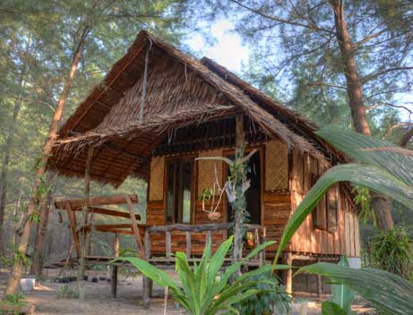 tropical island bungalow