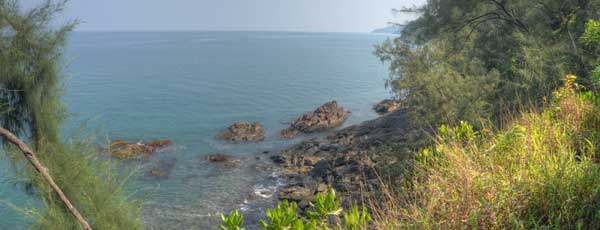 view of andaman sea from the top of Hornbill Hill